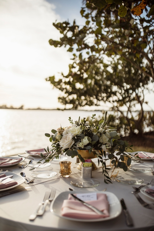 Florida waterside wedding table