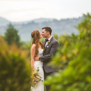 Bride and groom portraits in the mountains