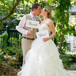 Bride and groom Thank You signs