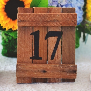 Wood table number