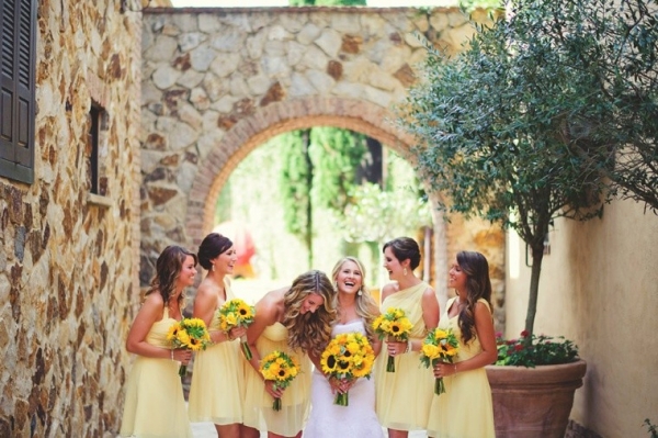 Yellow bridesmaid dresses
