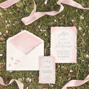 Pretty Blush Pink & Cream Wedding Invitations
