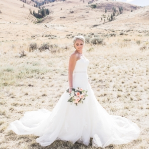 Bridal Portrait With Fanned Out Dress