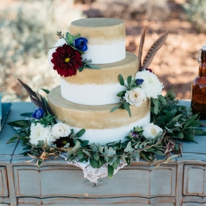 Gold And Ivory Wedding Cake