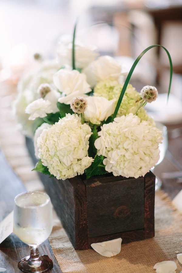 White And Green Rustic Centerpiece