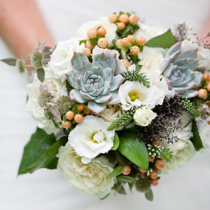 Green And White Succulent Bouquet