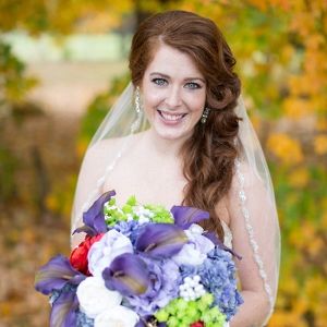 Beautiful Bride with Colorful Bouquet
