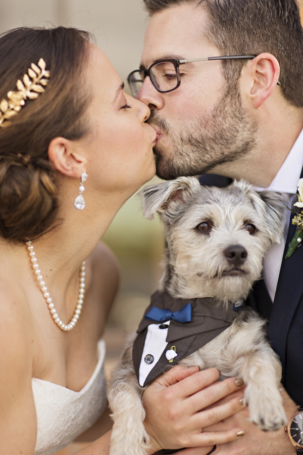 Bride & Groom with Their Cute Pup