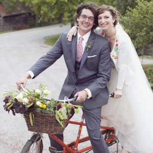 Bride And Groom On Bike