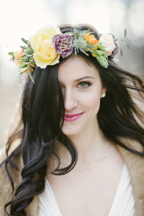 Whimsical Bride With Floral Crown