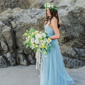 Dusky Blue Bridal Gown