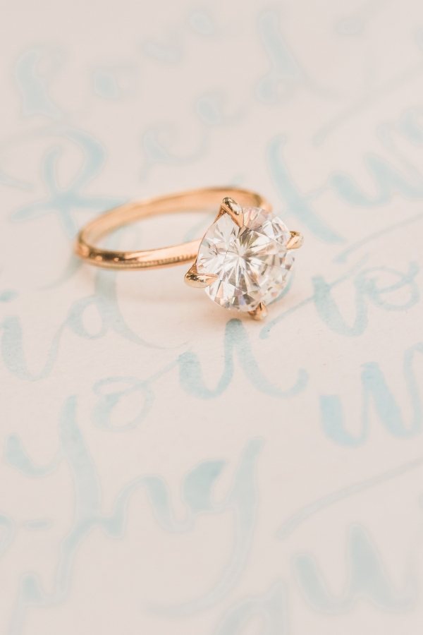 Gold and diamond Susie Saltzman engagement ring 