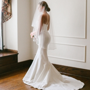 1990s style wedding gown