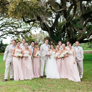 Blush and neutral wedding party