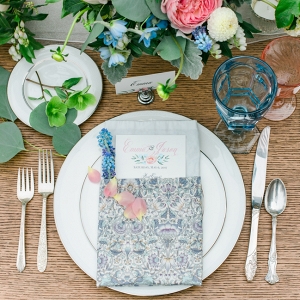 Pink and Blue Place Setting