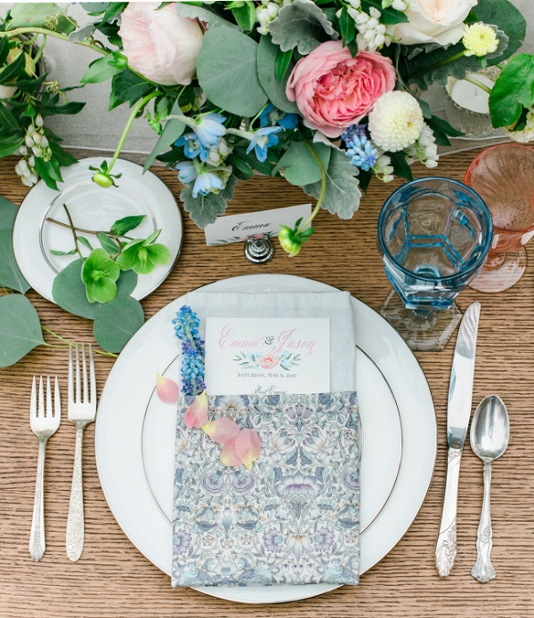 Pink and Blue Place Setting