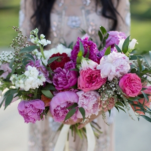Colorful and Unstructured Wedding Bouquet