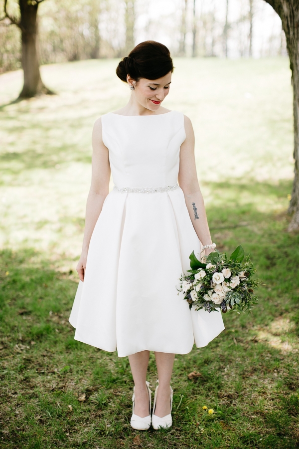 Perfect knee length wedding dress
