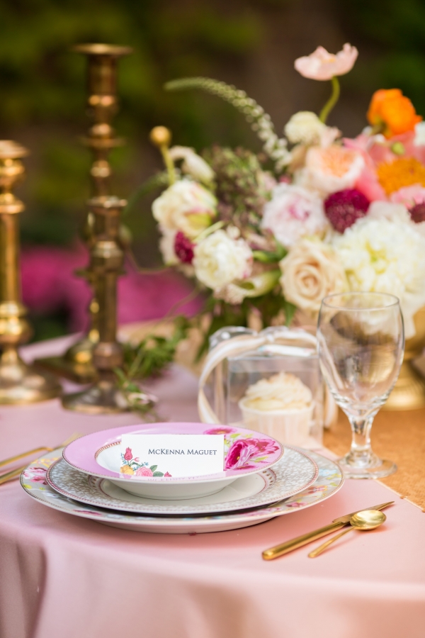 Pink Floral China Place Setting