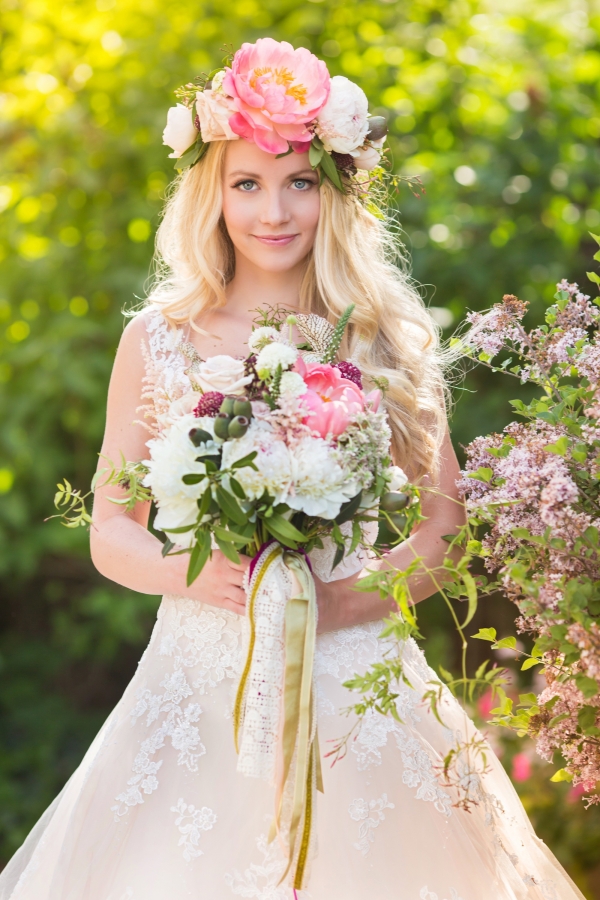 Bride With Stunning Floral Crown