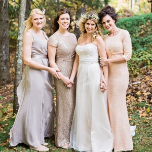 Bride with Bridesmaids in Neutral