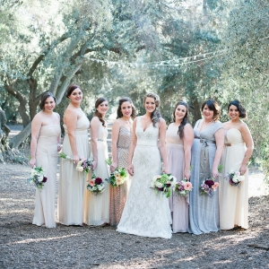 Beautiful neutral bridesmaids
