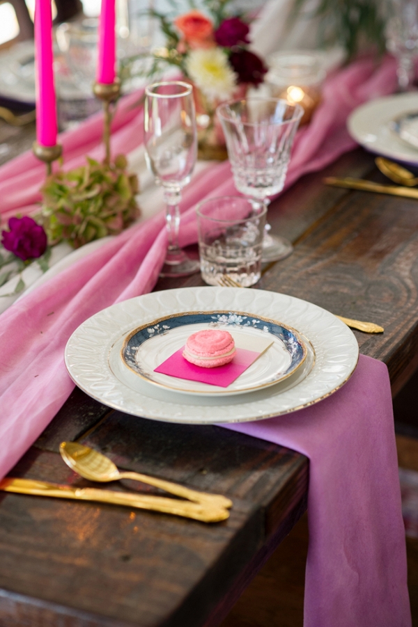 Pink Wedding Table Details
