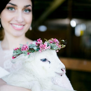 Baby Lamb with Floral Crown