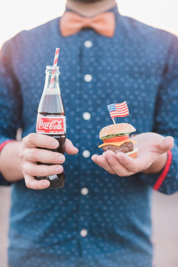 Coca Cola & Mini Burger with American Flag
