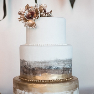 Gold and Ivory Painted Cake