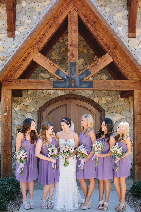 Bride with Bridesmaids in Lavender