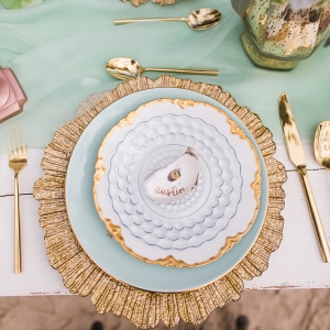 Mint & Gold Place Setting
