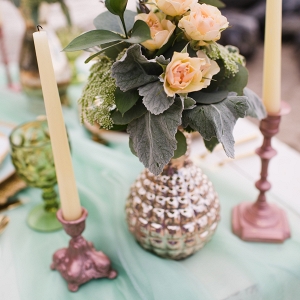 Mint, Pink and Gold Table Details