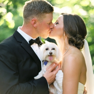 Bride And Groom With Dog