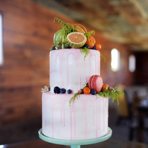 Two Tiered Wedding Cake with Fruit