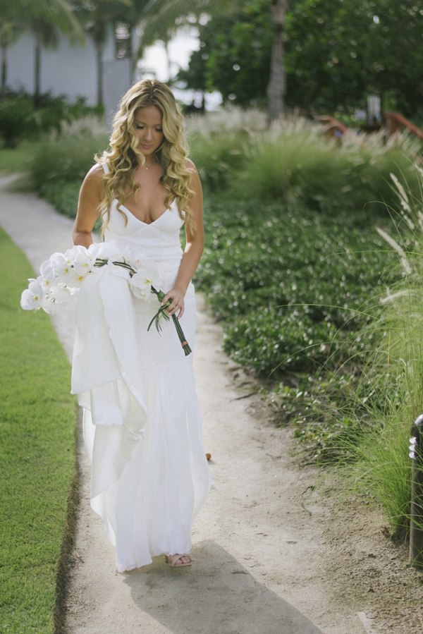 Bride with White Orchids