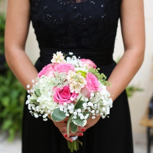 Pink and white bridesmaids bouquet