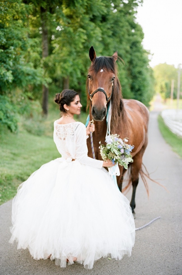 Bride with a horse