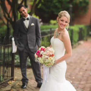 Stylish Groom Gazing At Elegant Bride