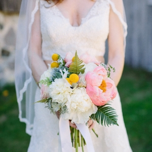 Coral, Pink, And Ivory Bridal Bouquet