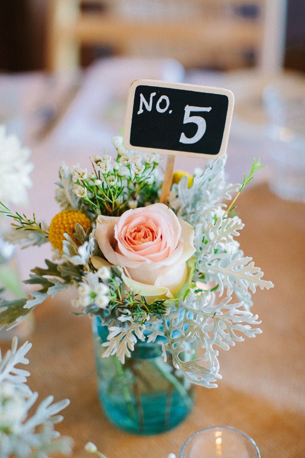 Chalkboard Sign In Colored Glass Table Numbers