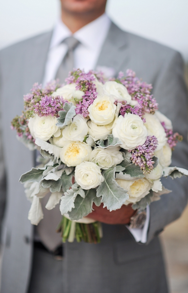 Lilac and ivory bridal bouquet
