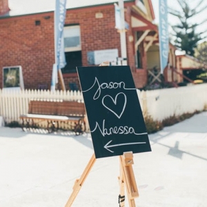 Chalkboard Wedding Sign To Welcome Guests To A Wedding