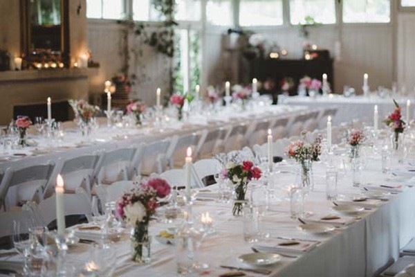 White Wedding Tablescape With Taper Candles