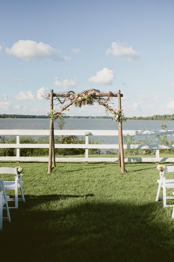 Rustic floral ceremony arch