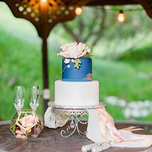 Sugar flower peony wedding cake
