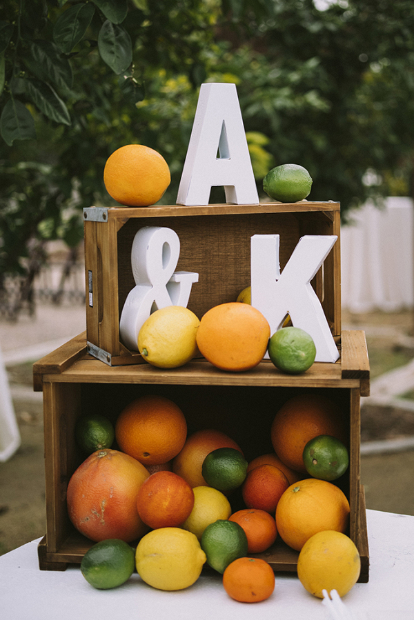 Citrus wedding decor