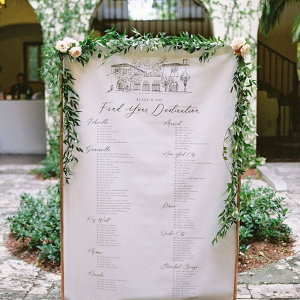 Calligraphy seating chart