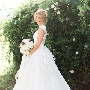 romantic garden bridal portraits by Kristina Ross Photography on Glamour & Grace