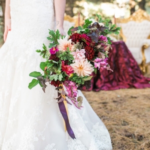 cranberry and gold wedding inspiration on Glamour & Grace